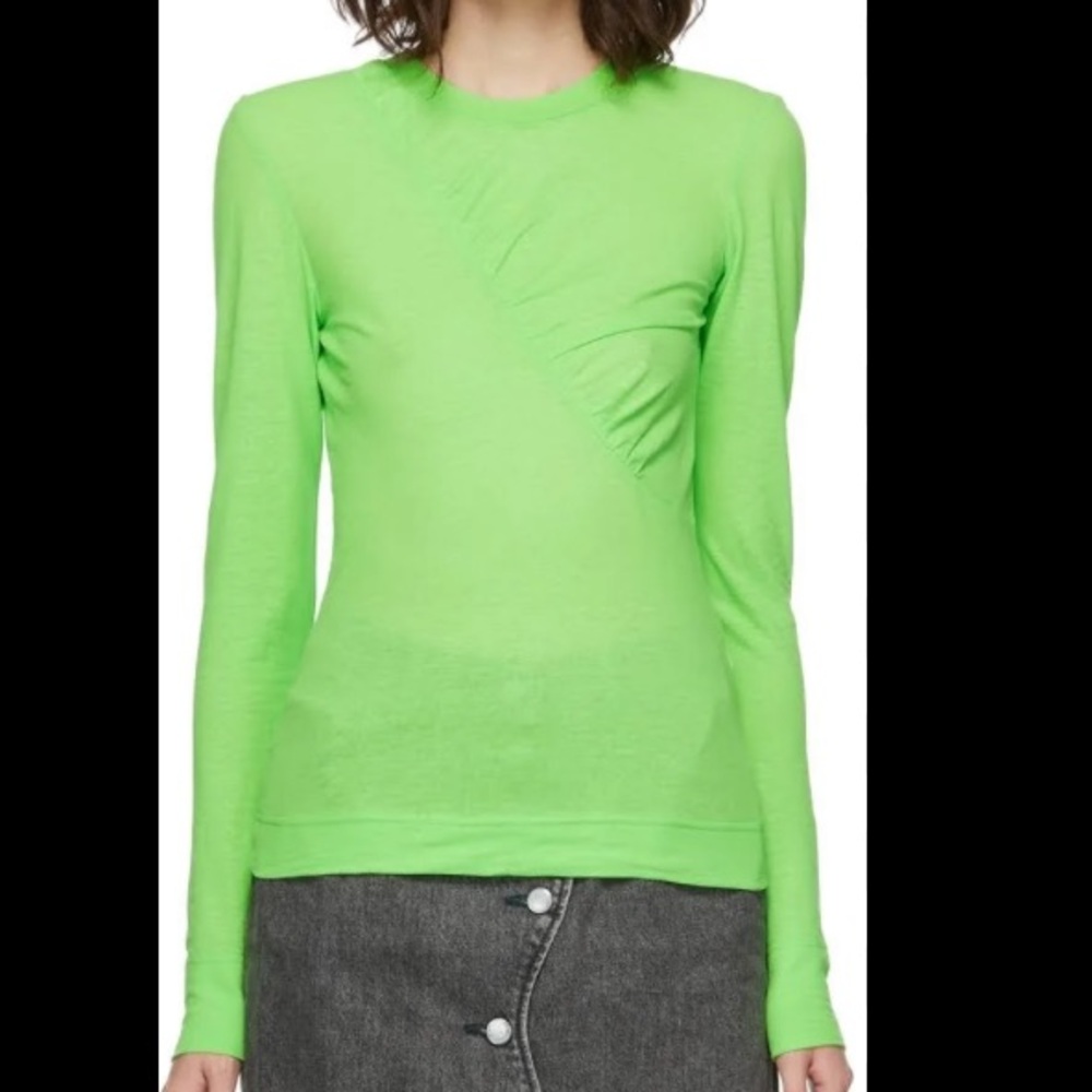 GANNI Green Long Sleeve Women's Top Size XS